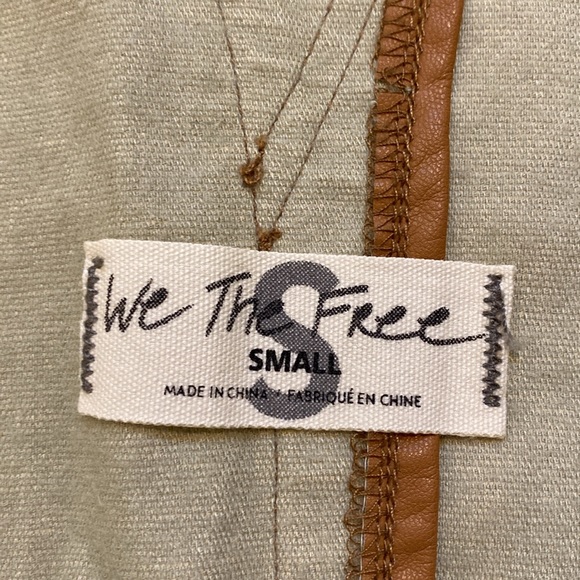 Free People Ziggy Vegan Faux Leather Camel Brown Overalls - Picture 2 of 6